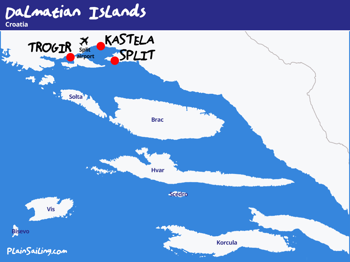 Map of the Dalmatian Islands